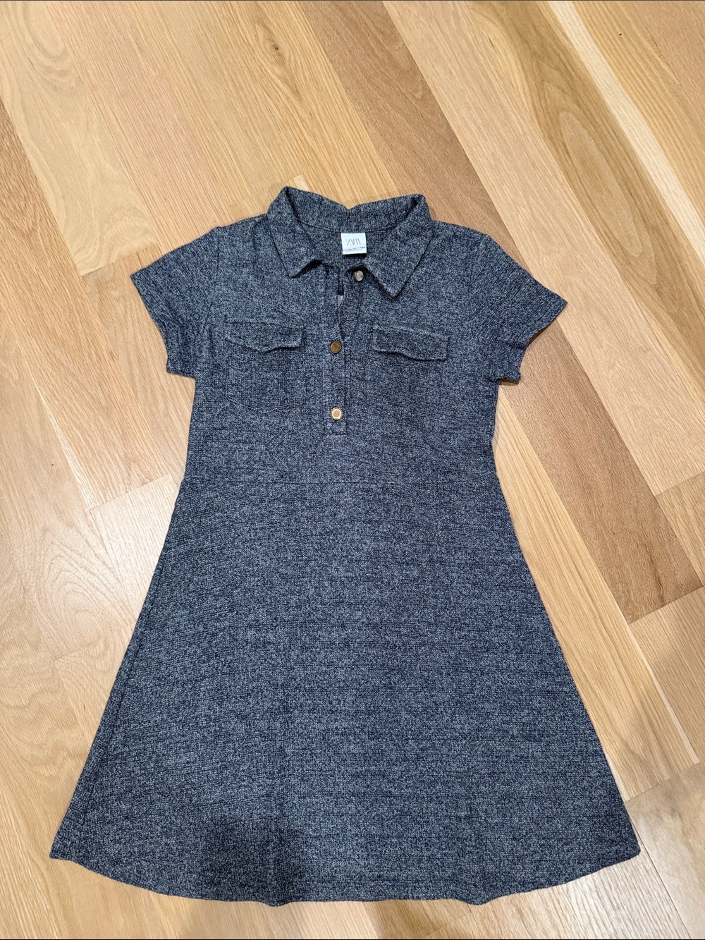 Zara Girls Charcoal Polo Knit Dress size 13-14